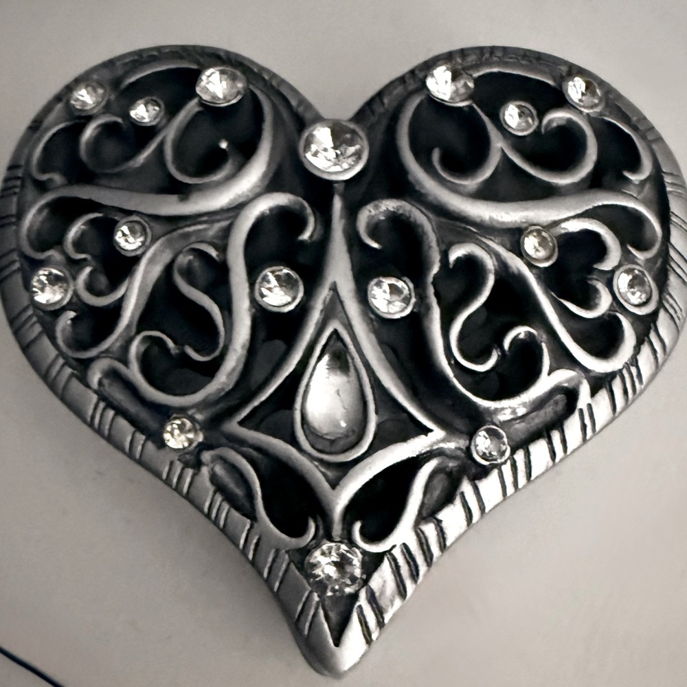 Art Deco Pewter Heart Trinket Box